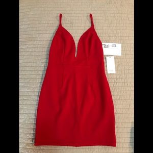 Tobi red dress. NWT. XS. Spaghetti straps. Low back. Gorgeous true red.